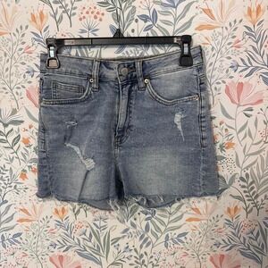 H&M Distressed High Waisted Denim Shorts Cutoffs